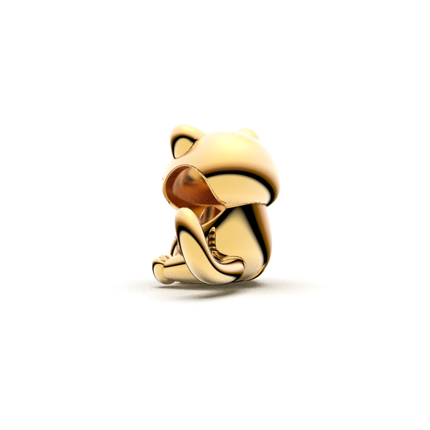 Manyilus Gold Plated 925 Sterling Silver Cute Tabby Cat Charm for Original Bracelet & Necklace Enamel Pet Jewelry Gift - view 2