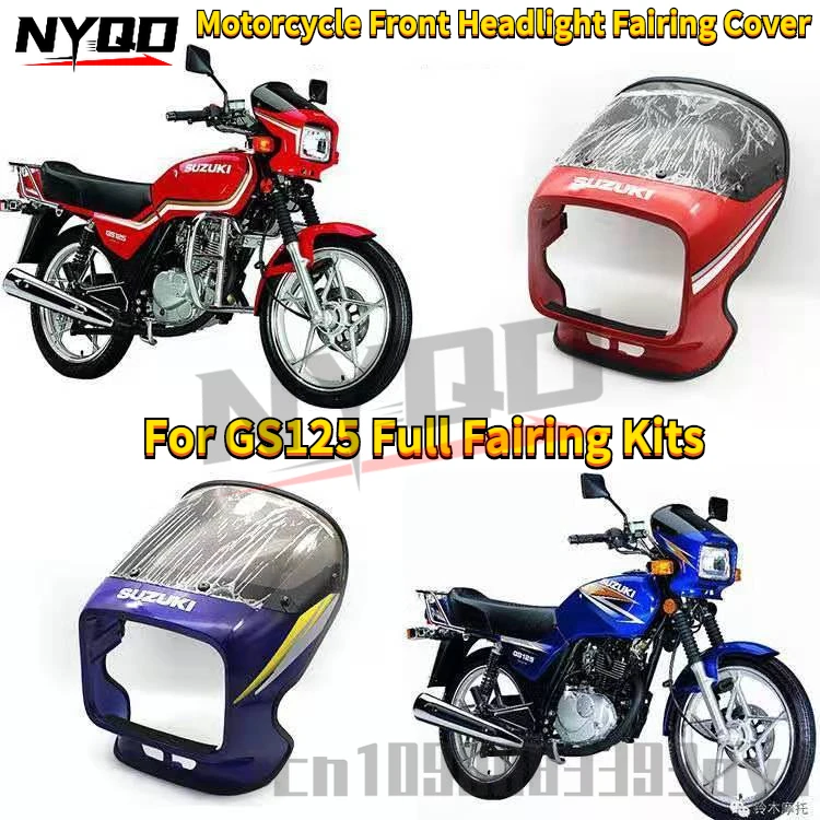 Motorcycle Front Headlight Fairing Cover Red ABS Plastic WindScreen Windshield Visor Mask for GS125 Full Fairing Kits