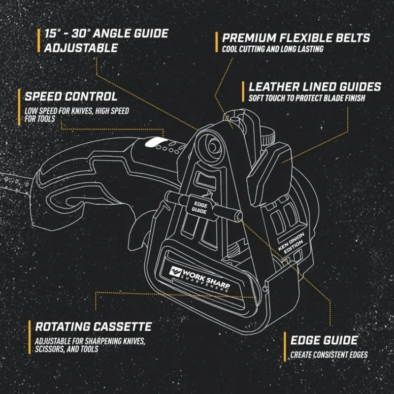 أداة مبراة السكاكين للشحن السريع - نظام شحذ السكاكين القابل للتعديل - للسكاكين والمقص والشفرات المسننة والأدوات المنزلية.