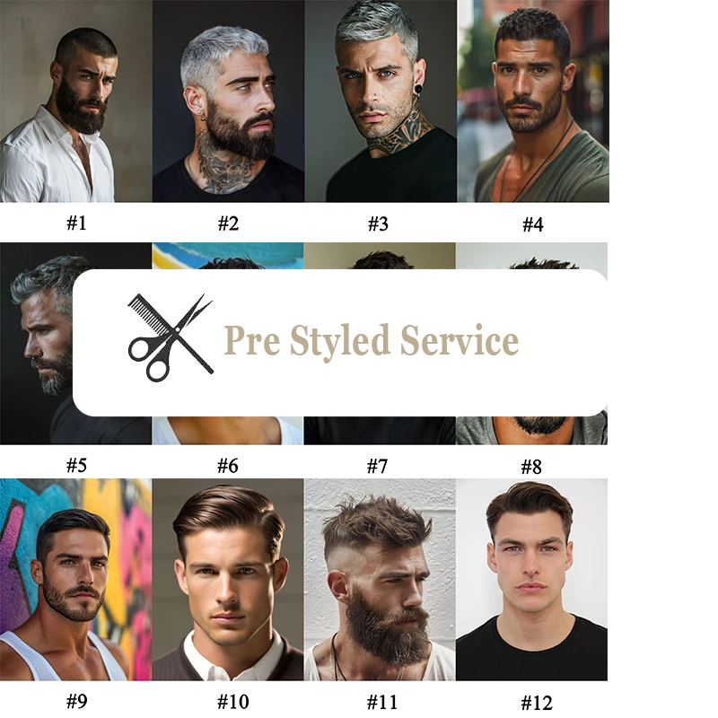 Haircutting and Styling Service For Men Toupee, Extra Service to Get a Pre Styled Wigs For Men