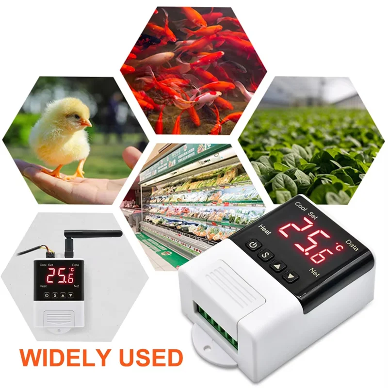 Tuya wifi termostato umidistat 12v 110v 220v controlador digital de temperatura e umidade incubadora de carro automático termorregulador-AT64