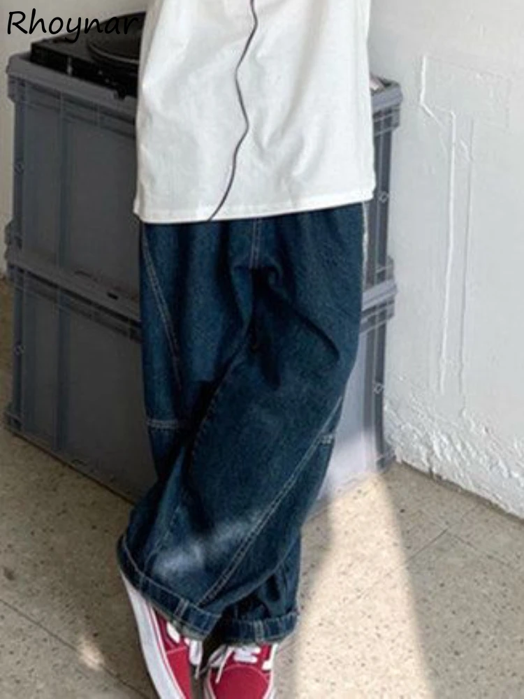 Jeans Women Loose Fashion Wide Leg All-match Streetwear Vintage Chic Solid High Waist Casual Spring Korean Style Simple Trousers
