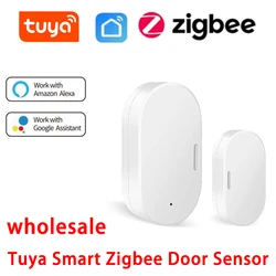 Tuya Zigbee磁気ドアおよびウィンドウセンサー,ワイヤレス接続,スマートホーム,ワイヤレスドア検出器,磁気自動化,卸売