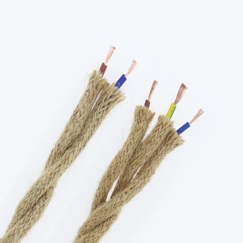 5m 2 or 3 core Vintage rope Wire Twisted Cable Retro Braided Electrical Wire DIY pendant lamp wire hemp rope vintage lamp cord