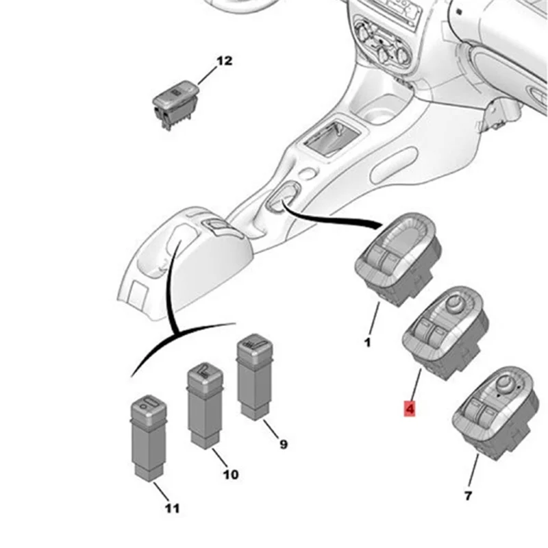 

Переключатель управления окном автомобиля, переключатель зеркала заднего вида, переключатель регулировки бокового зеркала 6554.WA 6554WA для 206 306