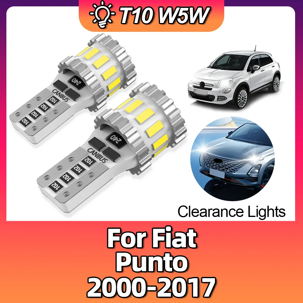 

2Pcs T10 Canbus W5W Led Bulbs Clearance Lights For Fiat Punto 2000 2001 2002 2003 2004 2005 2006 2007 2008 2009 2010 2011-2017