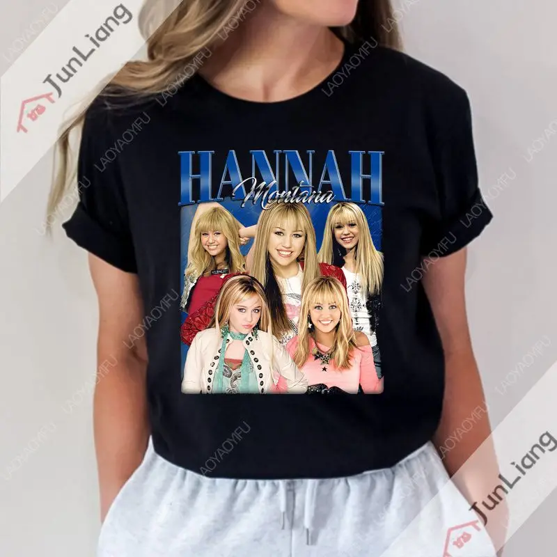 Summer Short sleeve Hannah Montana Printed T-shirt street clothing Fashion men Harajuku oversized T-shirt top clothing