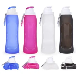 500ML Silicone Water Bottle Collapsible Sport Portable Cup Foldable Lightweight Drinking Bottles Cycling Travel Outdoor Sports