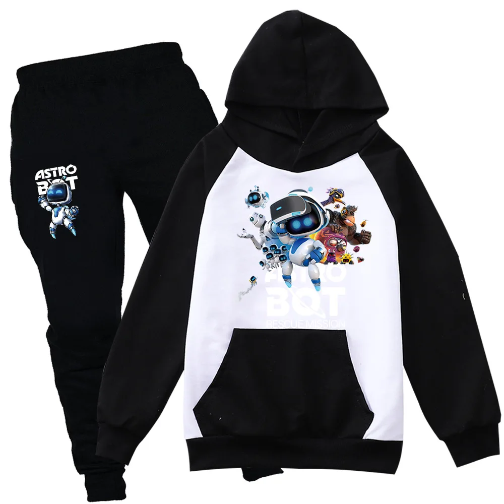 Game Astro Bot Hoodie Kids Playroom ASTROBOT Clothes Set for Boys Graphic Hoody Sweatshirt Pants 2pcs Sets Toddler Girls Outfits