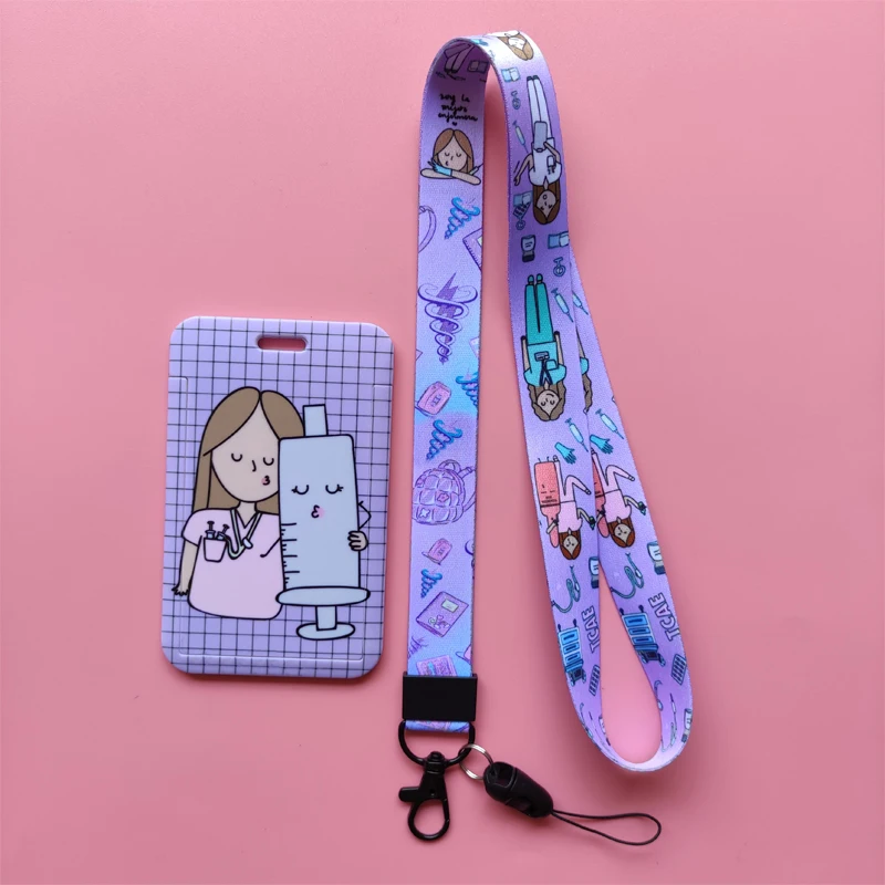 Arzt, Krankenschwester, Damen-Lanyards, Ausweishalter, Krankenhaus-Ausweishalter, zum Aufhängen, Seil, Lanyard, amüsantes Kartenetui, Mädchen, einziehbarer Clip – Detail 18
