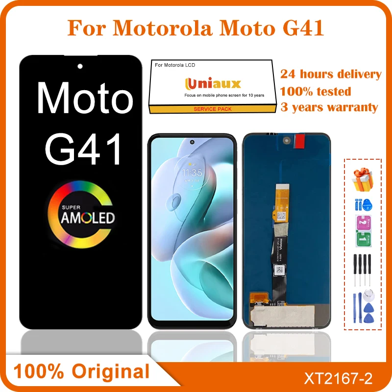 

6.4" Original Motorola Moto G41Display LCD Screen With Frame For Moto G41 XT2173 LCD Screen Display Touch Panel