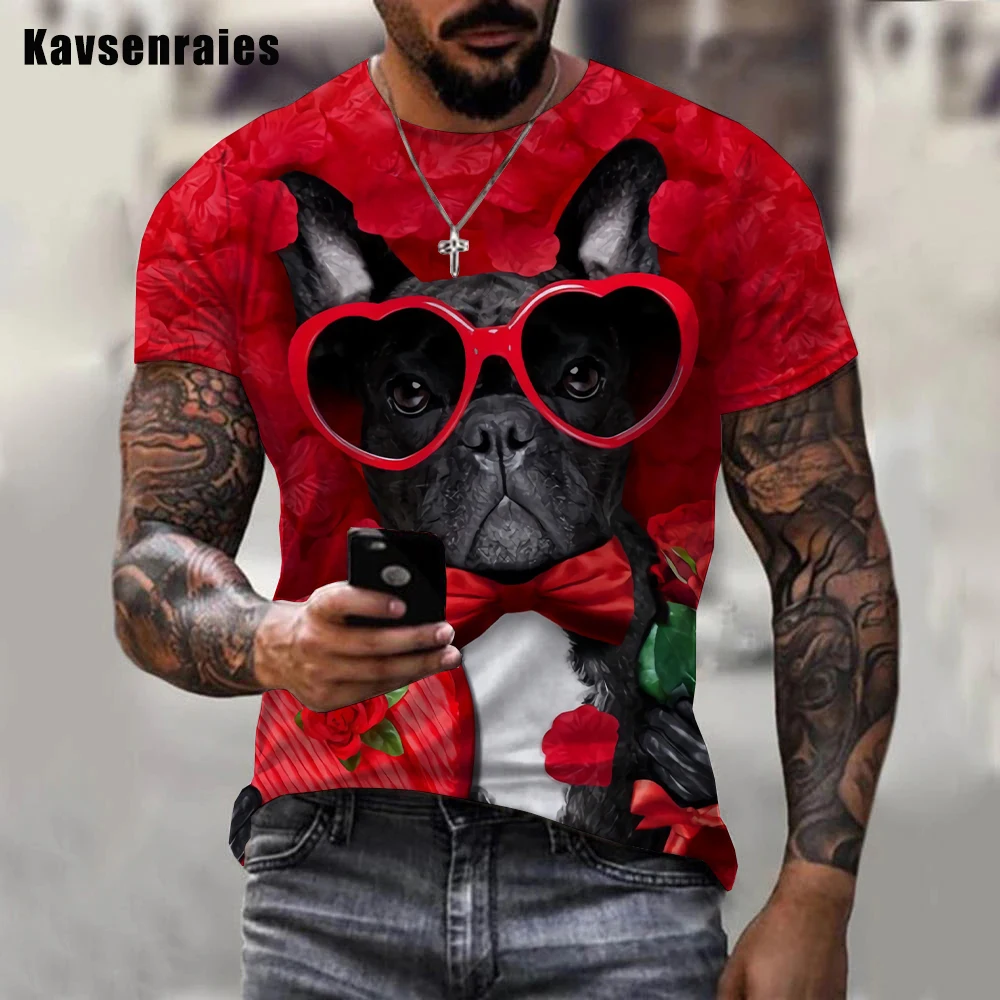 2022 Funny Dog 3D T-shirt Men Women Summer Outdoor Fashion Casual O-Neck Short Sleeve Boys Girls Harajuku Streetwear Tops