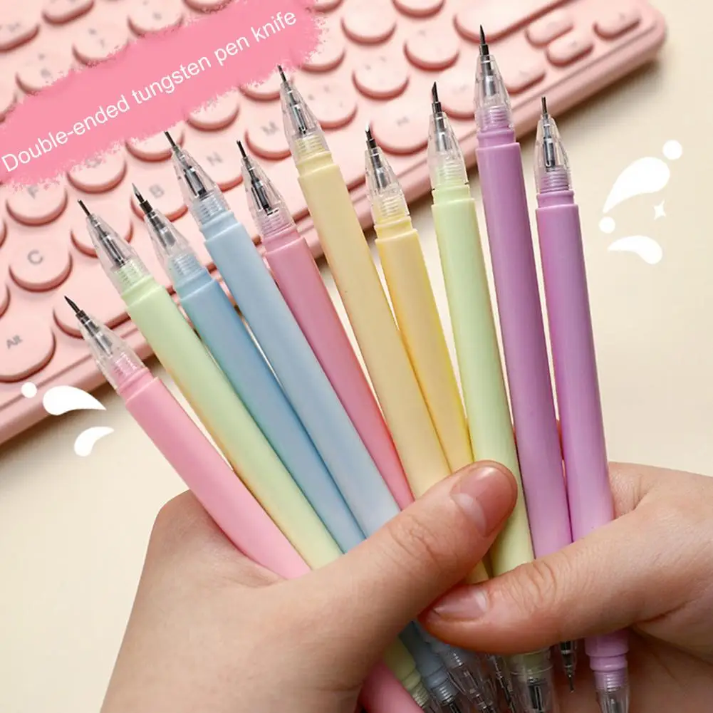 قوي الحرفية القاطع ل سجل القصاصات ، خفيفة الوزن ورقة قطع القلم ، المزدوج رئيس الفن ورقة ، الكتابة ، 2 قطعة/المجموعة