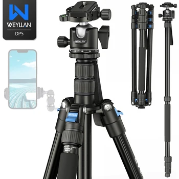WEYLLAN 비디오 카메라 삼각대 모노포드 전문 알루미늄 스탠드, DSLR 카메라 폰, 24mm 튜브 DP5, 36mm 볼 헤드, 203cm 
