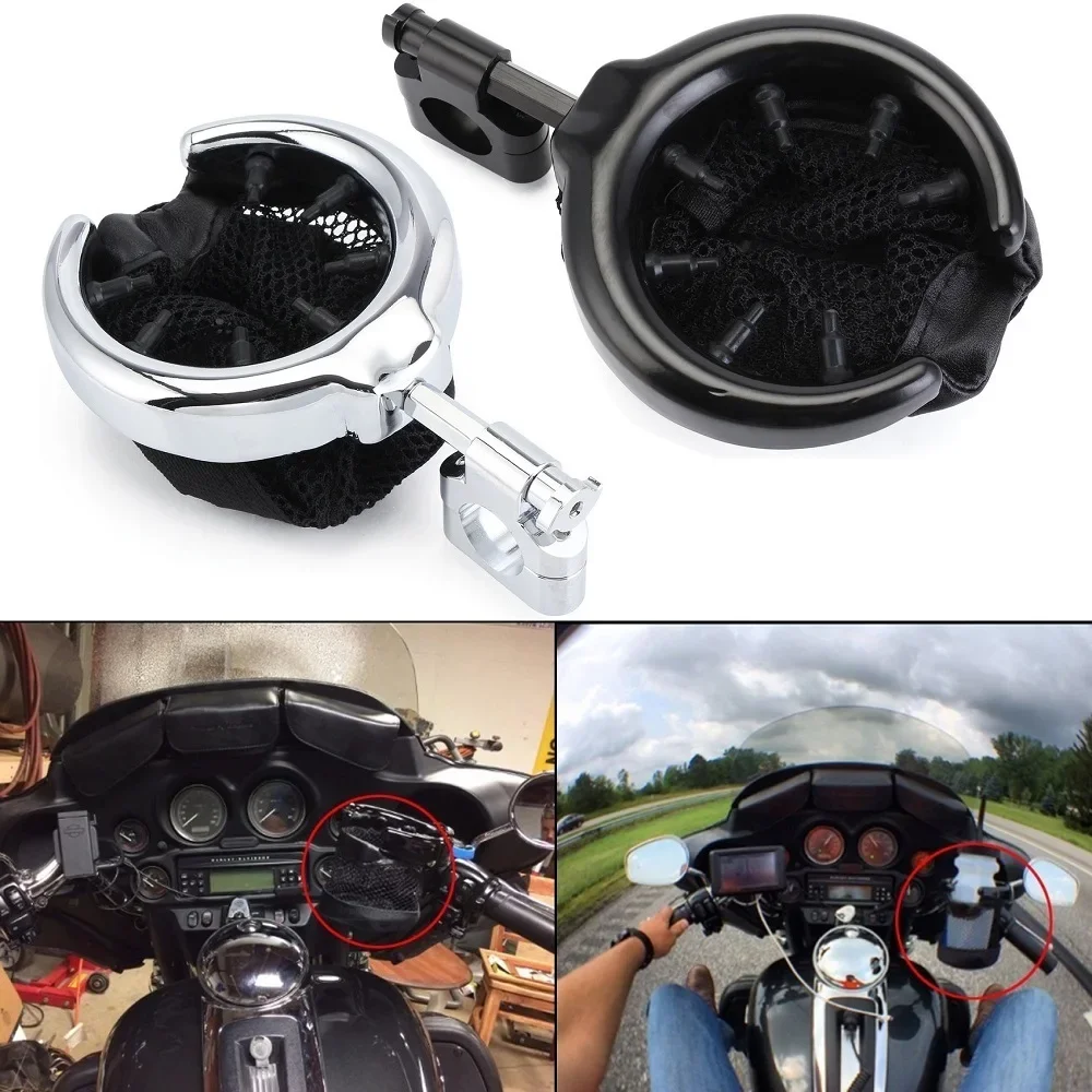 

7/8 "1" 22/25 мм мотоциклетный универсальный держатель для бутылки с водой на руль, металлический держатель для напитков для Harley Suzuki Yamaha Honda Ducati BMW