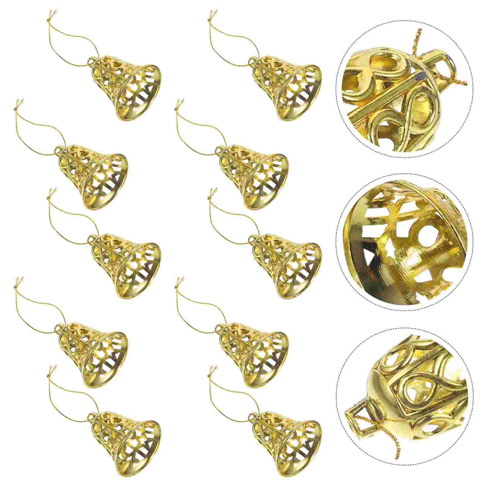 12 Pcs Wall Clock Christmas Bell Tree Decoration Pendant Ornaments Bells Plastic Decorative Props