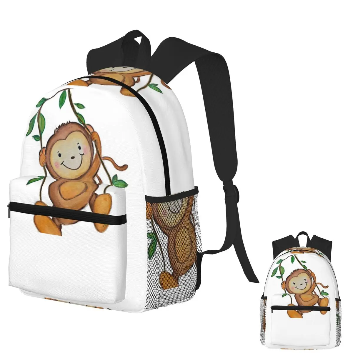 

Baby Monkey Student Backpack School Bag Hiking Travel Daypack for Men Women Fashion Bookbag Shoulder Bags