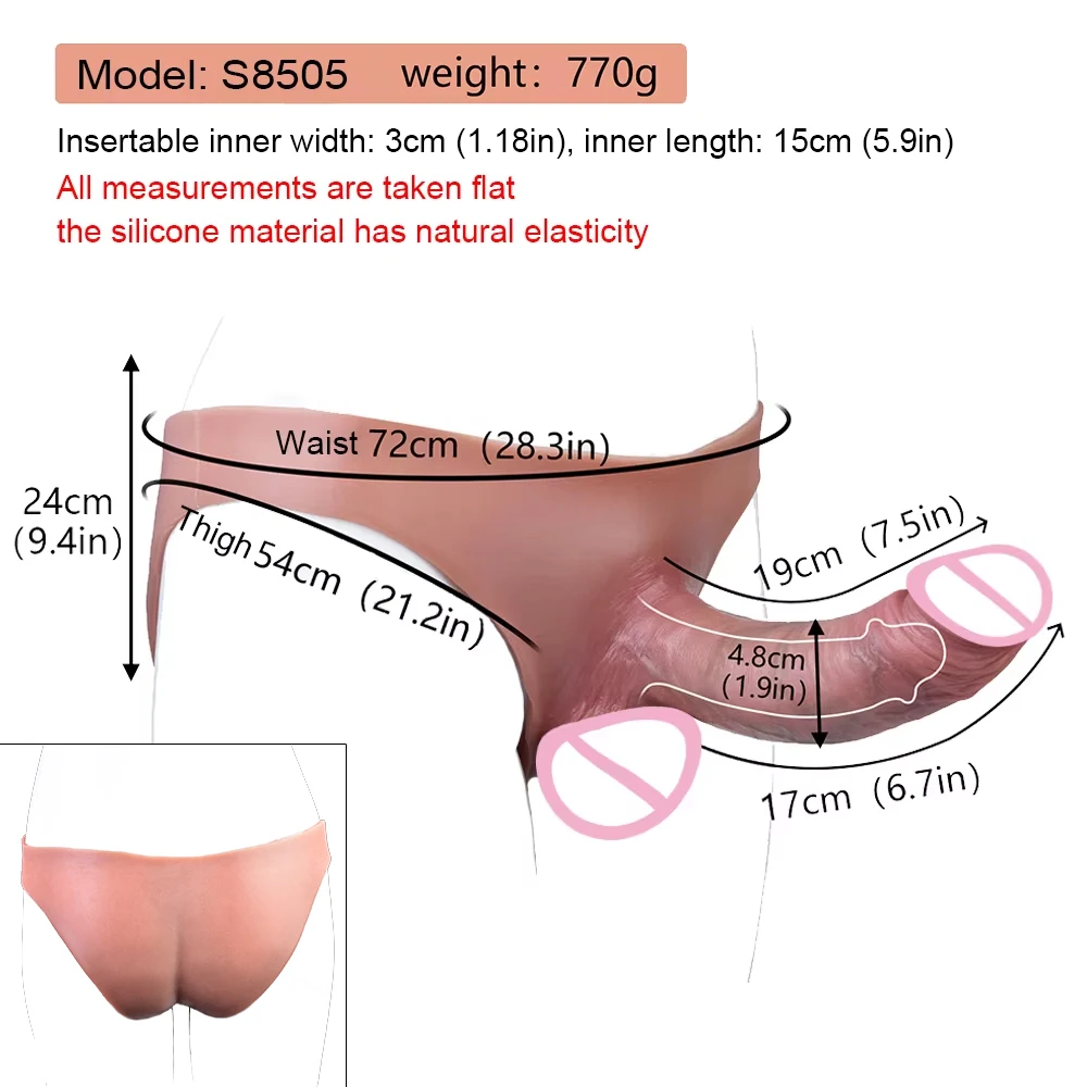NNSX Soft Silicone Hollow Dildo Pants Strap On Ultra-realistic Cock Sleeve Panties Male Dick Enlarger&Extender For Couples 2