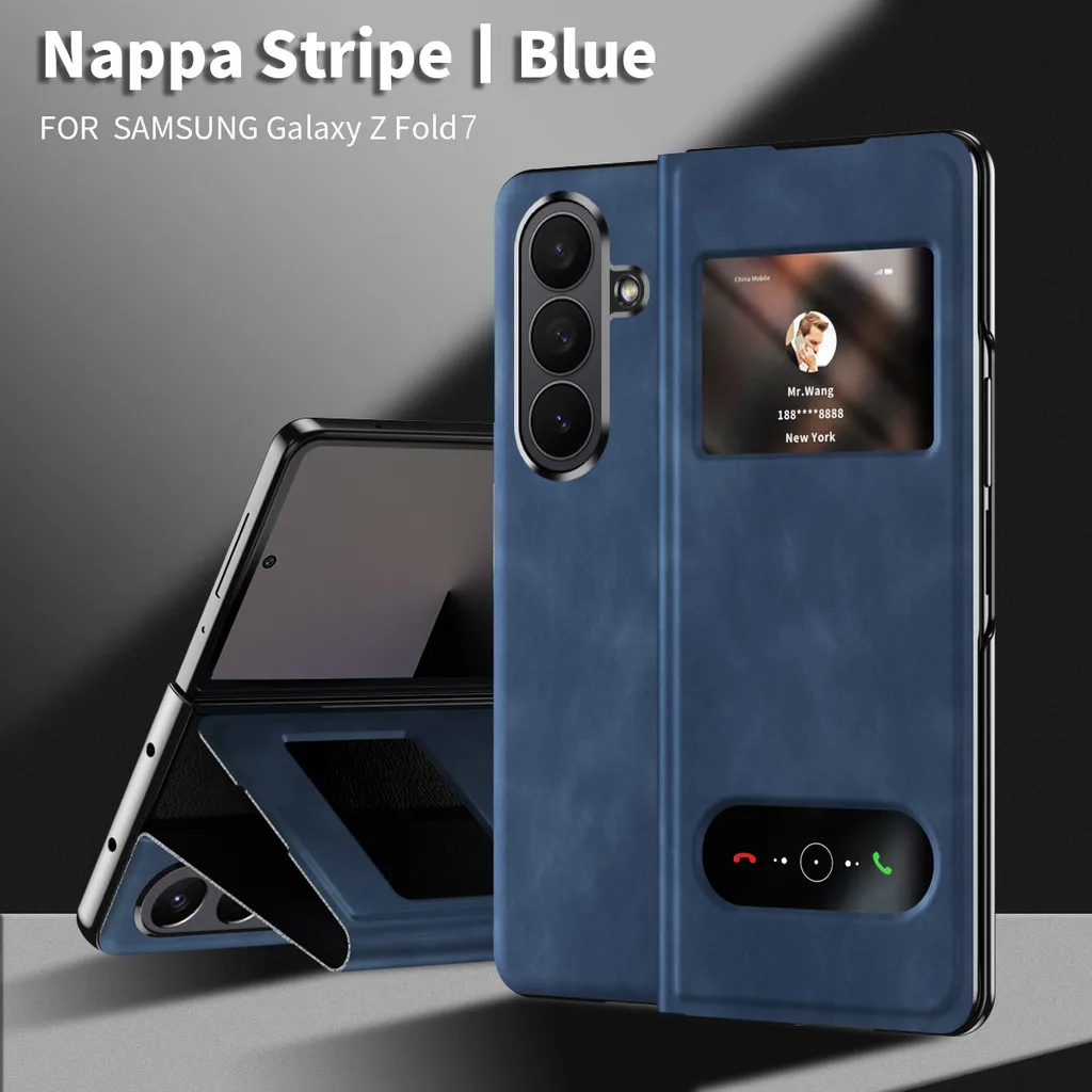 

Luxury Leather Hard Case For Samsung Galaxy Z Fold 7 6 5 4 3 2 Fold7 Fold6 Fold5 Fold4 Fold3 Fold2 5G Shockproof Protect Cover