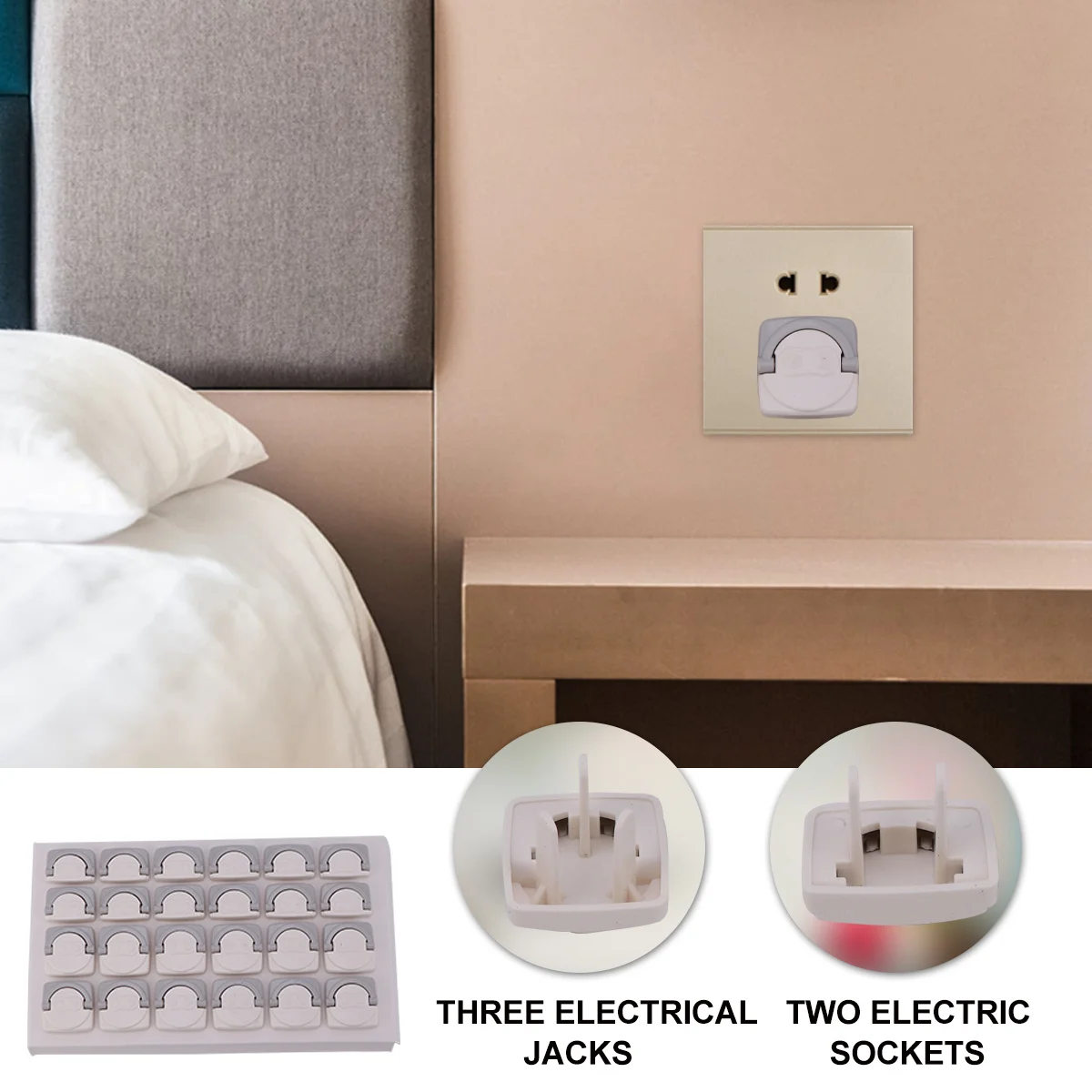 24 قطعة من أغطية مقبس التوصيل البلاستيكي الفاخر مانع مساحة فارغ لأغطية مقبس توصيل حماية سلامة الطفل