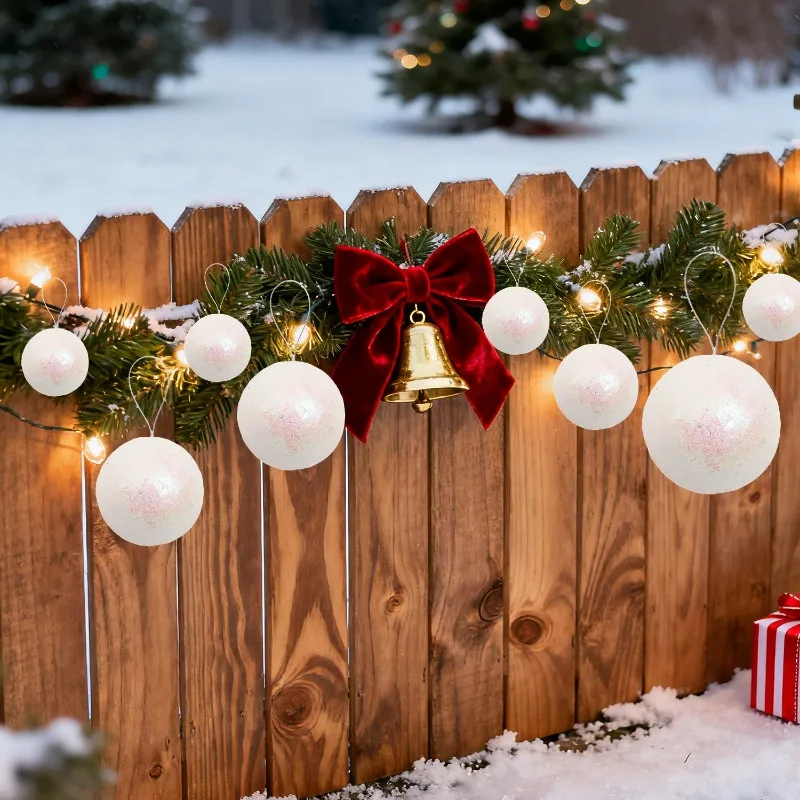 Christmas Foam Balls Xmas Tree Hanging Pendant Snowball Fake Snowballs Ornaments Wedding Holiday Party Decoration 4/5/6/7cm - Image 4