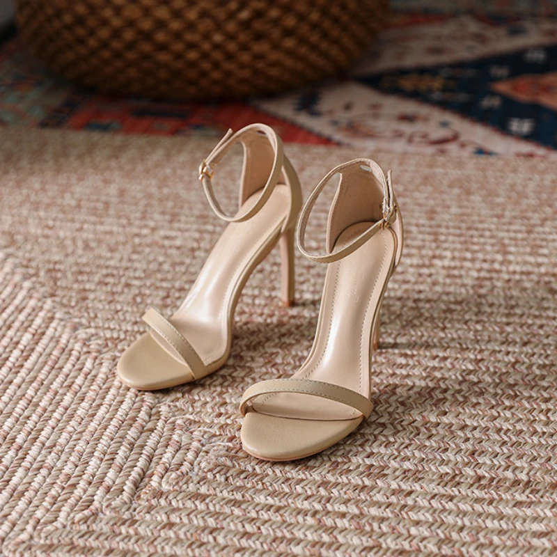 Women Open Toe Ankle Strap Stiletto Heel Dress Sandals Elegant Wedding Party Shoes Pumps High Heel Summer Classic Sexy Pumps