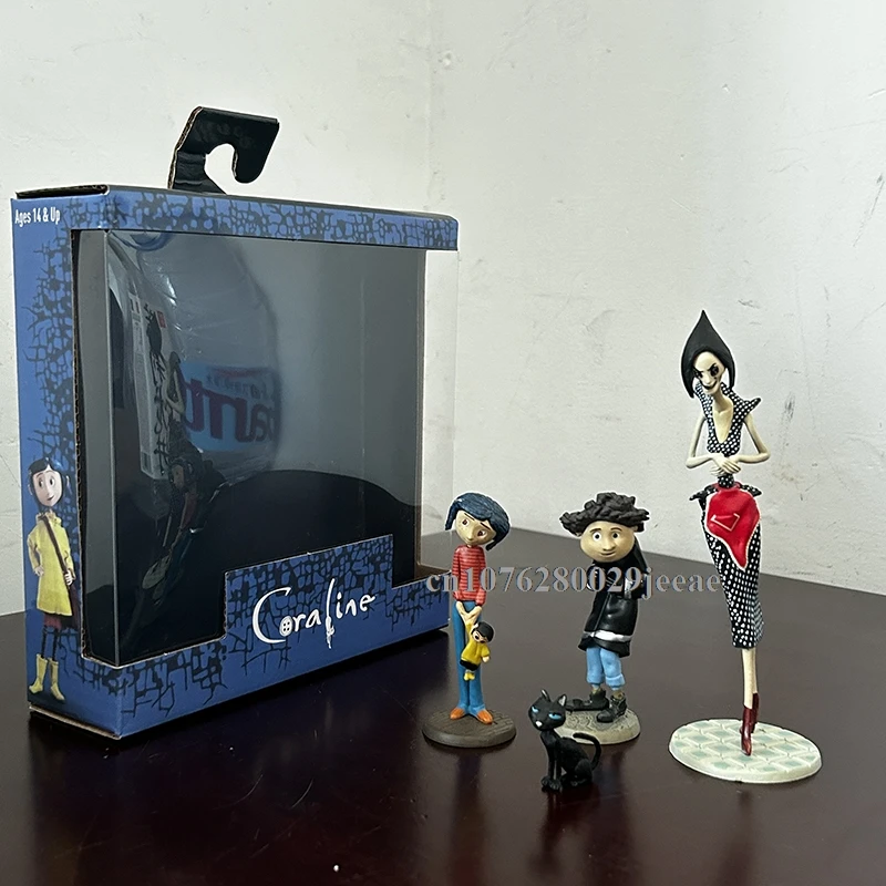 Coraline Boy Personaggio storto Mr. Bobinski Fantasma Madre Gatto Scena Set da 3 pezzi Action Figure Giocattoli di modello Regalo di Natale di Halloween