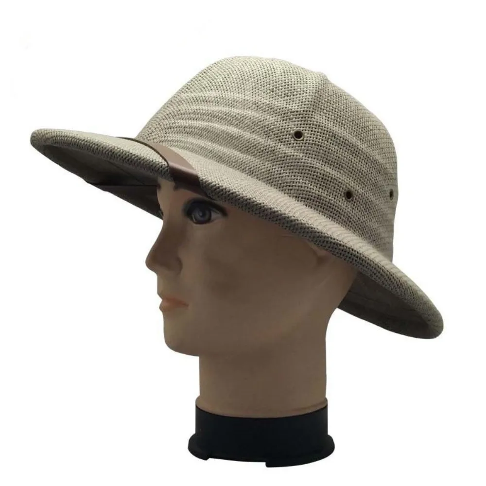 Beach Big Size Hard Straw Hat Classic Style Vintage Fedora Sun Hat Wide Brim Straw Material Jazz Bucket Hat Travel