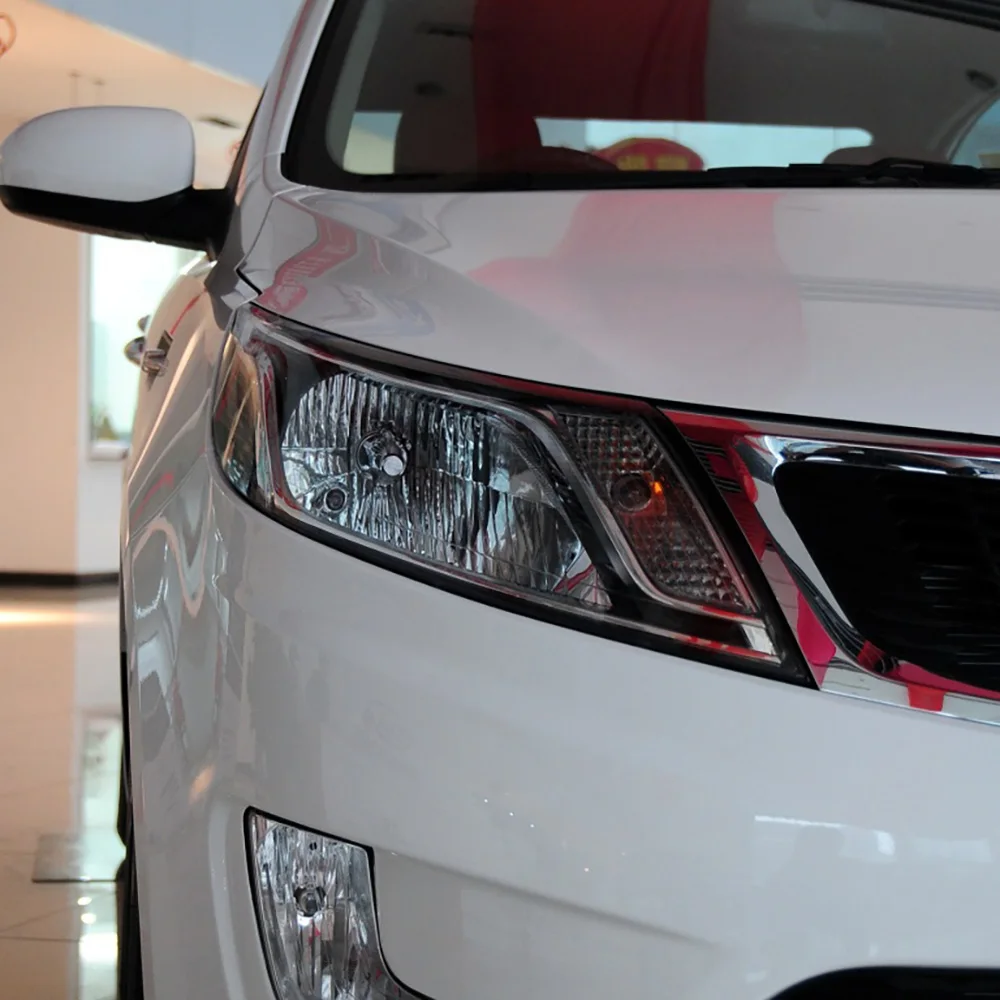 สําหรับ Kia K2 2009 2010 2011 2012 รถยนต์อุปกรณ์เสริมเปลี่ยนโปร่งใส PC ไฟรถเปลือกแก้วไฟหน้า