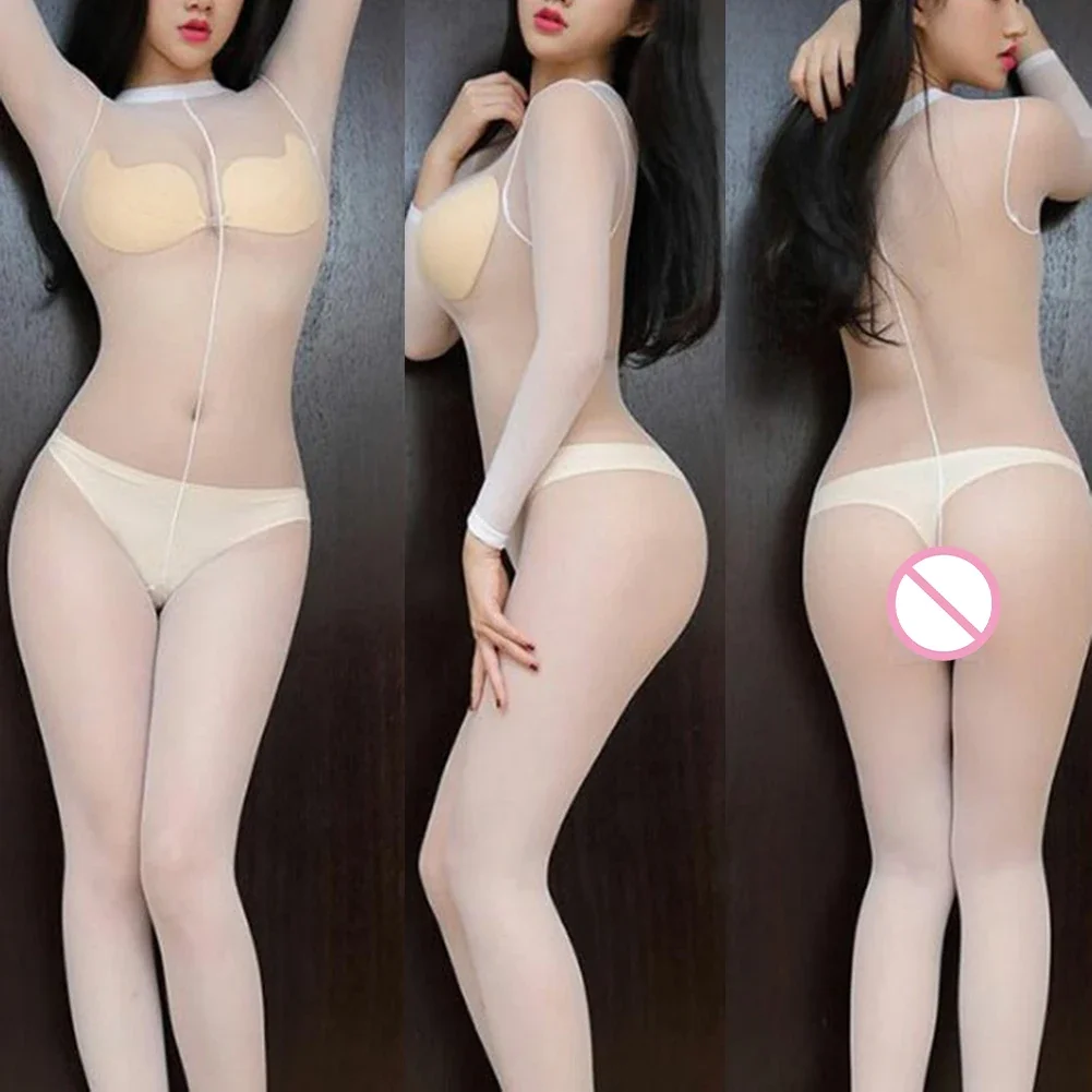 Sexy Women Lingerie Bodysuit Mesh Transparent See Though Full Body Bodystocking Breathable Leotard Elastic Underwear