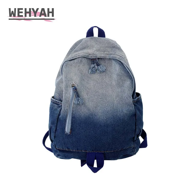 

Wehyah Denim School Backpack for Girls 2022 New Women's Bag Designer Female Backpacks for Women Schoolbag Casual Bag ZY026