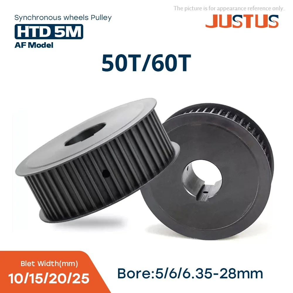 

HTD 5M 50T/60T Black Steel Synchronous Wheels Bore 8-28mm for 10/15/20/25mm Width Belt Used In Linear Pulley 5GT