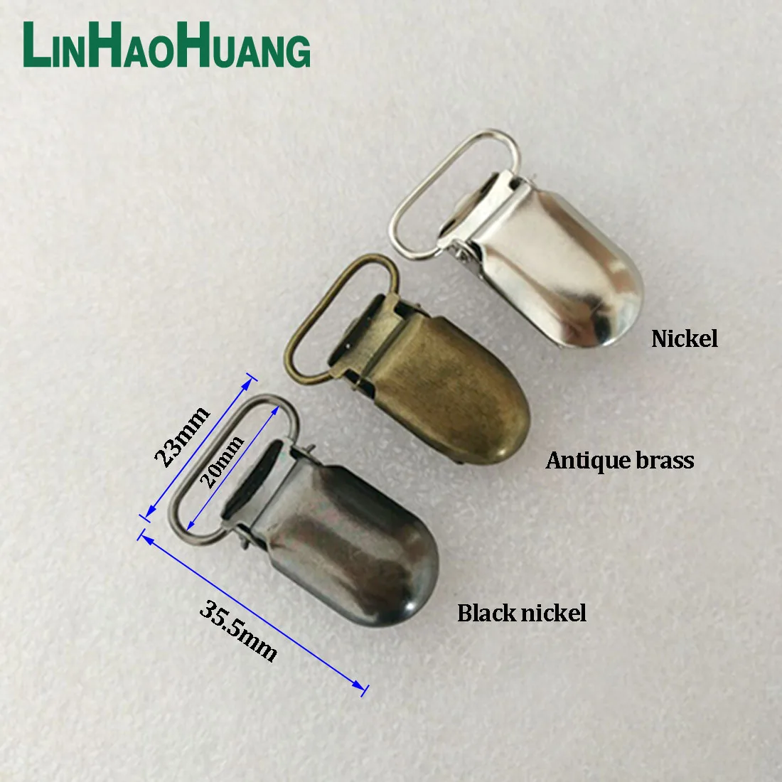 30pcs/lot 20mm 0.79inch metal suspender clip holder for trousers belt pacifier cilps silver/Black nickle/Bronze