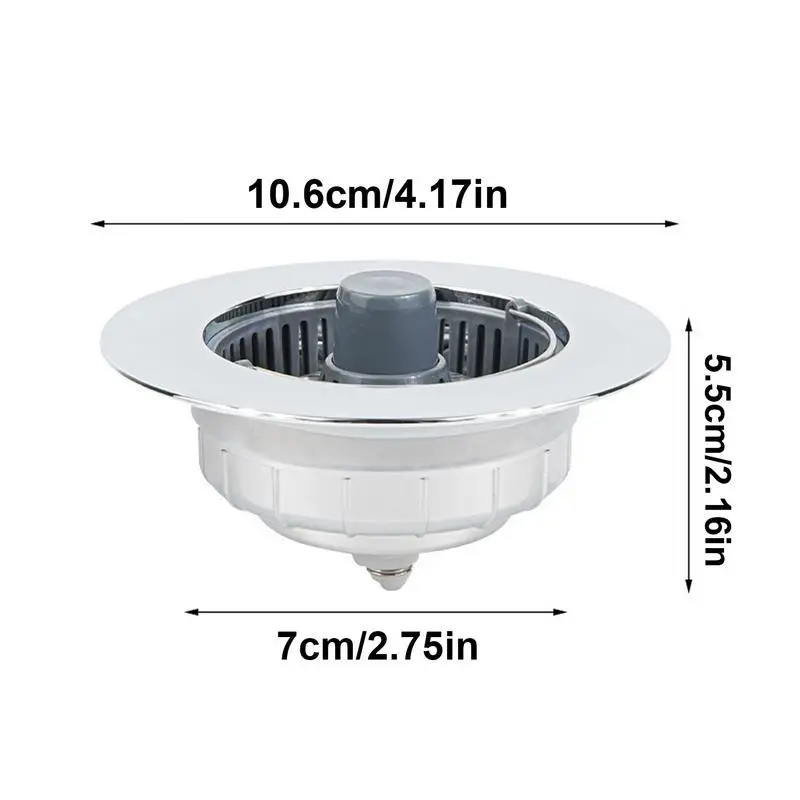 Sink Drain Strainer Three In 1 Pop Up Sink Stoppers Odor-Resistant Garbage Disposal Plug For Intercepting Food Scraps And