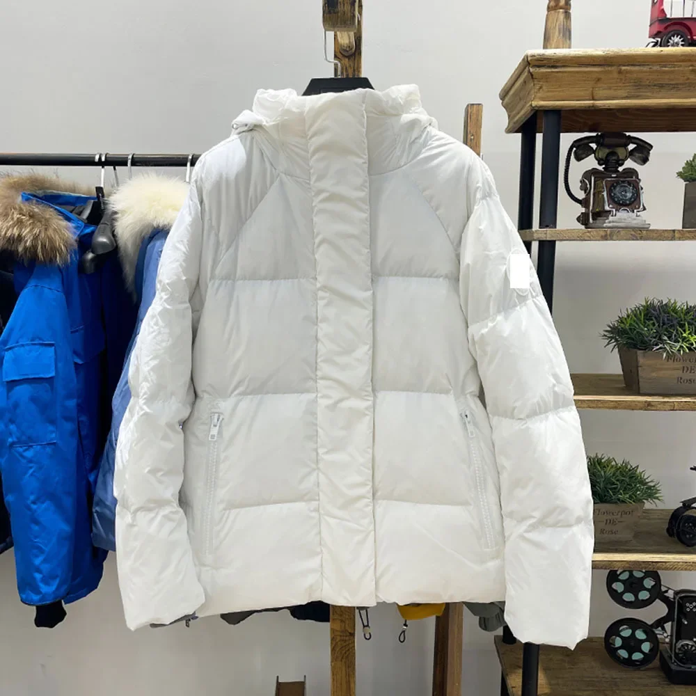 2023 Winter Puffer Jacket Women Hooded Parka Luxury New White Outdoor Short Down Coat Women's Fashion Thicken Snow Warm Overcoat