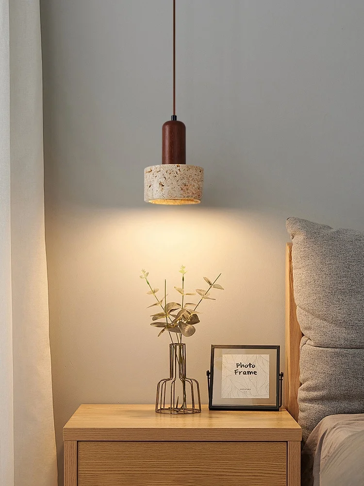 

Simple Cream Wind Modern LED Pendant Lamp Bedroom Bedside Small Hanging LightHome Stay Retro Nordic Ceiling Lighting Fixture