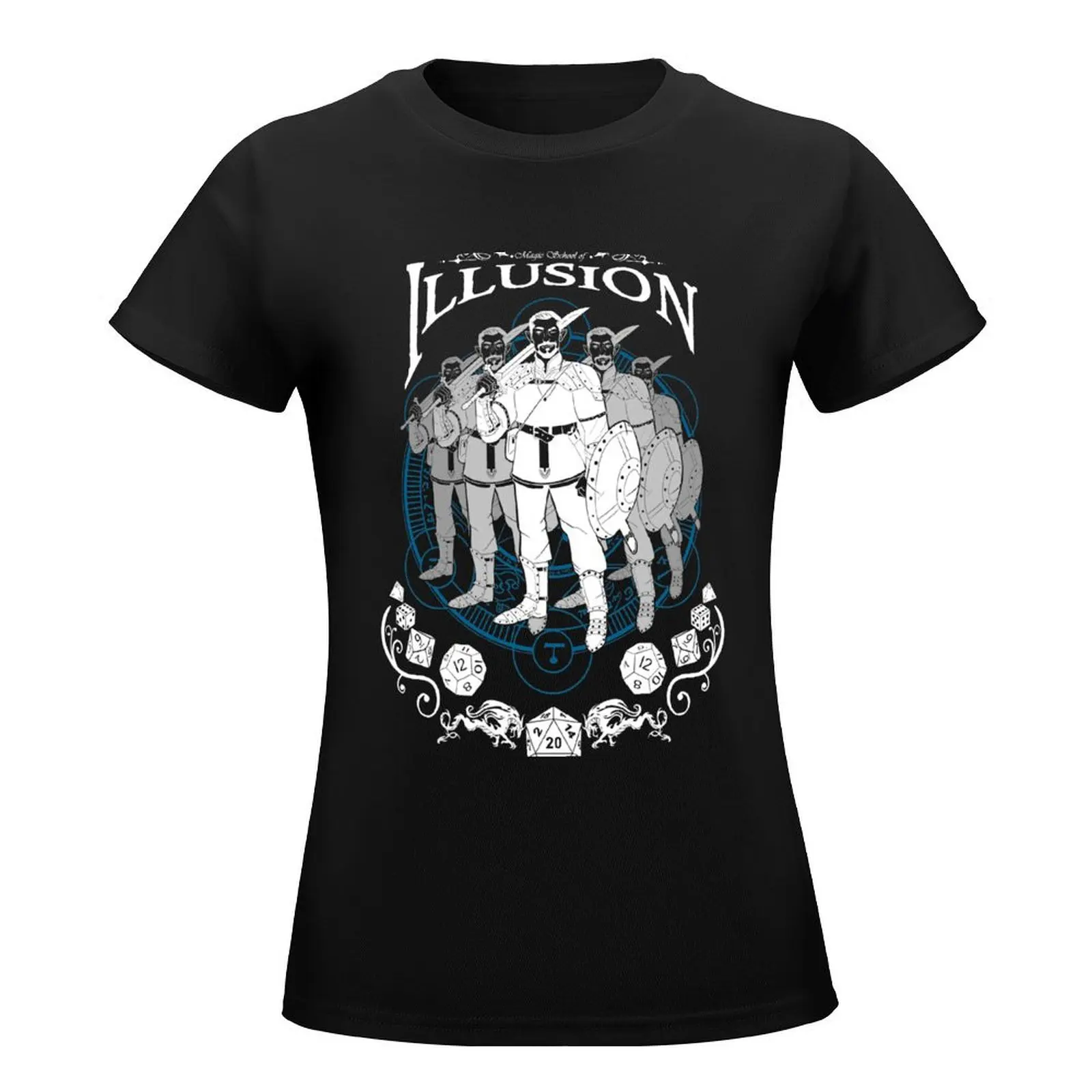 Illusion - RPG Magic School Series : White T-Shirt summer clothes anime clothes Women's cotton t-shirt