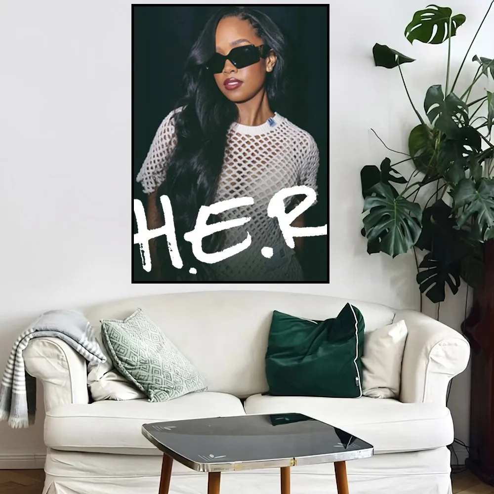 Rapper Back of My Mind H-HER P Poster Small Bar Coffee House Decor Aesthetic Art Wall Painting Stickers Indoor