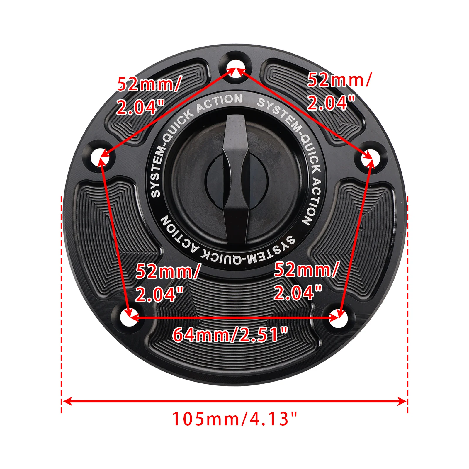 Artudatech Quick Release Fuel Gas Tank Cap 5 Hole For Yamaha YZF R1 R1S R1M R3 R6 R6S R7 MT-03 MT-07 MT-09 MT-10 FZ1 FZ6 FZ6R