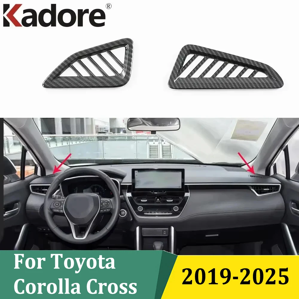 

Для Toyota Corolla Cross 2019-2025 передняя приборная панель из углеродного волокна, накладка вентиляционного отверстия, розетка переменного тока, крышка рамы, автомобильные аксессуары (LHD)