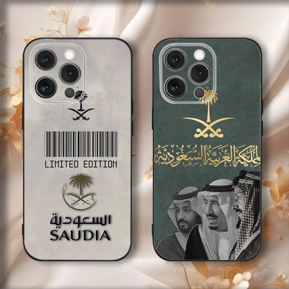 

Kingdom Of Saudi Arabias Phone Case For iPhone 17,16,15,14,13,12,11,Pro,Max,Plus,Air,X,XS,XR,SE,8,7,Mini,Soft Black Funda