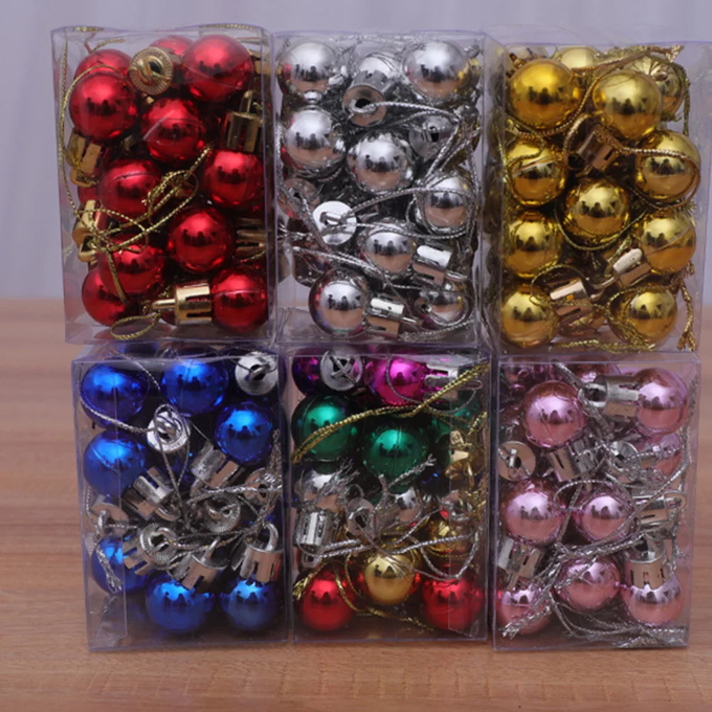 

24Pcs Christmas Pendant Mini Ball Hanging 2Cm Plastic Ornament for Tree Home Garden Patio Celebration Decoration