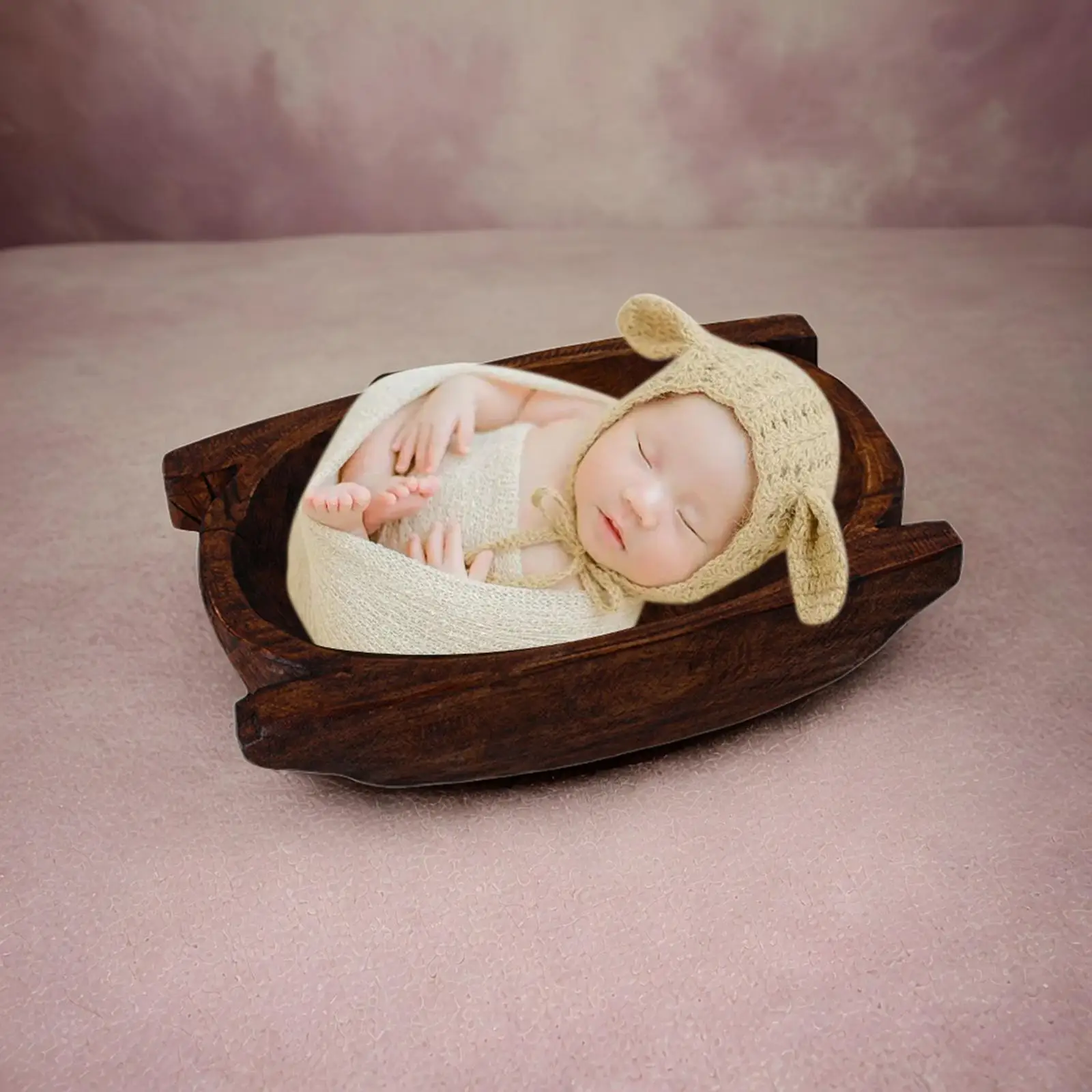 Bassin d'accessoires de photographie de bébé nouveau-né, siège posant en bois, décoration de la maison, mini