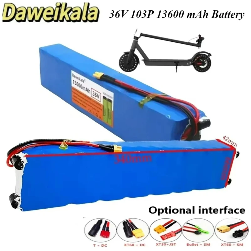 36V 10500mAh 388Wh Ersatzakku für Elektroroller JC036‑H mit Halterung, XT30+SM-Anschluss, kompatibel mit Xiaomi M365 E-Scooter, EU-Lager, 7-Tage-Lieferung