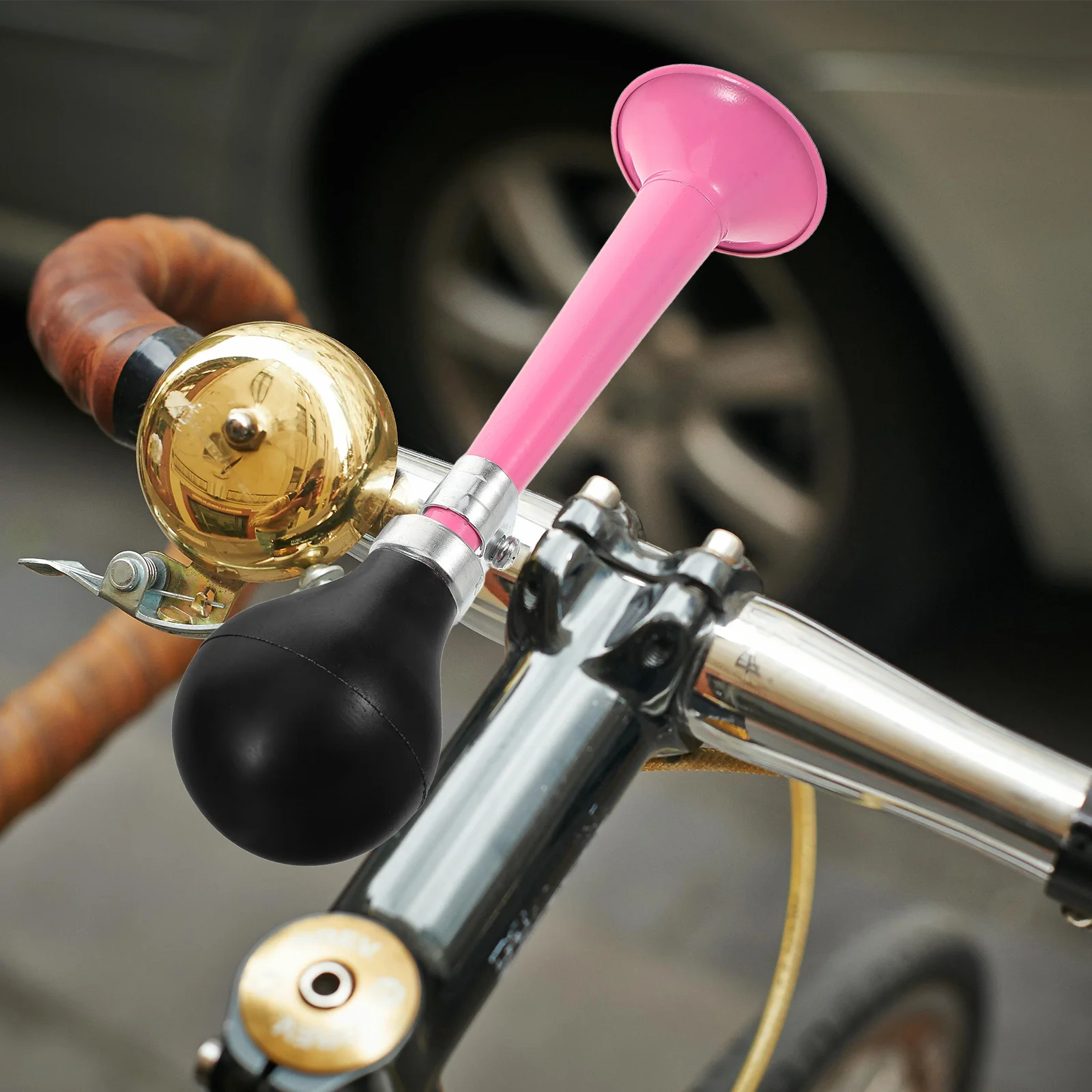 

Metal Plated Loud Bicycle Air Horn Clear Sound Mountain Bike Horn Safety Alert Easy Installation Accessories Bike Bells