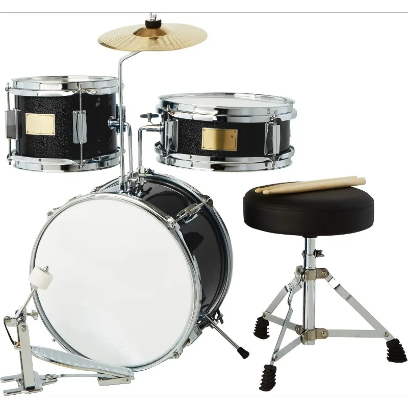 

Kids Drum Set - Junior Kit w/ 4 Drums (Bass,Tom,Snare,Cymbal),Drumsticks, Drum Throne - Beginner Drum Sets & Musical Instruments