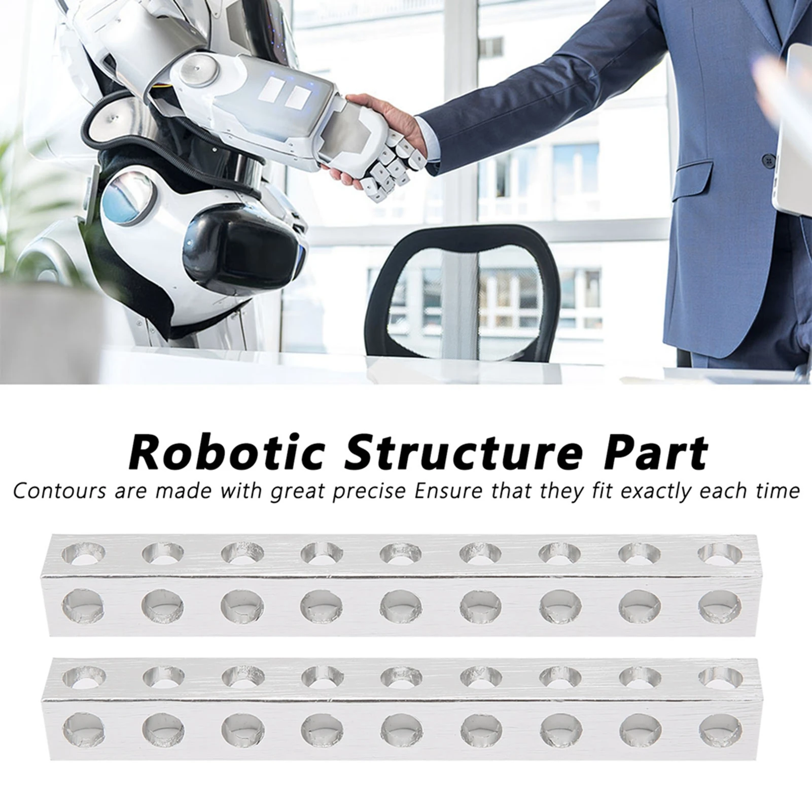 2Pcs Robotic Structure Square Beam Part Great Precise Contours Manufacturing Design 9 Holes 8 X 8 X 72mm Square Beam Accessory