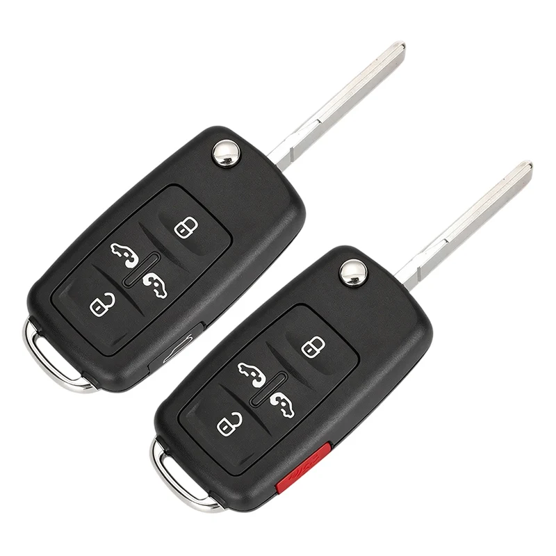 Flip Remote Car Key Case Shell 2/3/4/5 Buttons For Seat Skoda VW GTI Polo Golf Passat Touareg Jetta Tiguan Variant Taigo Nivus
