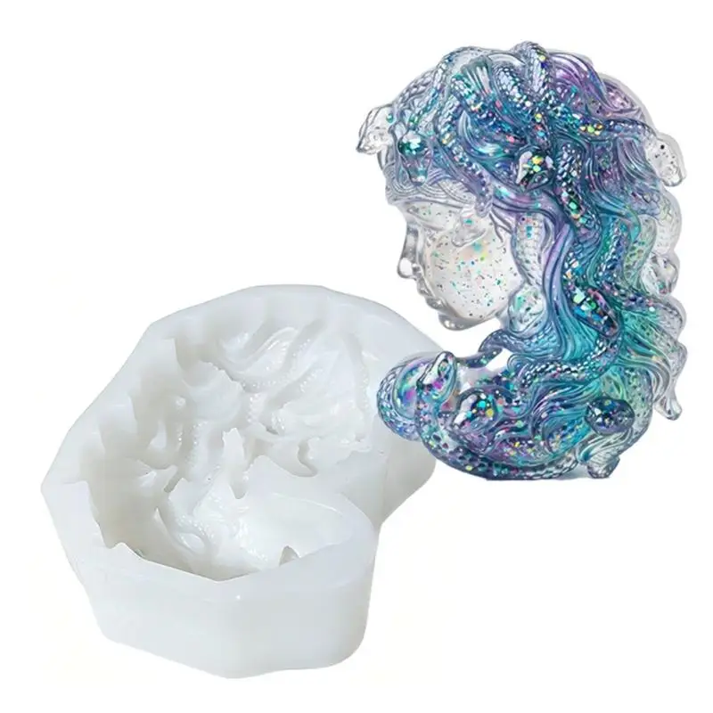 

A52E Heat Resistant Medusa Silicone Mold Artistic Resin Projects Mould For Professional Crafting And Home DIY Use