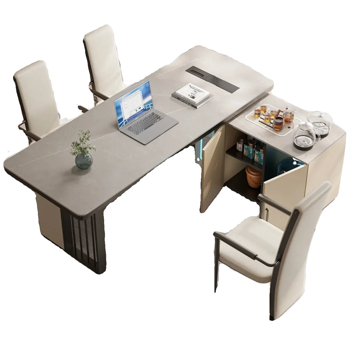 Modern simple home computer desk boss office light luxury tea